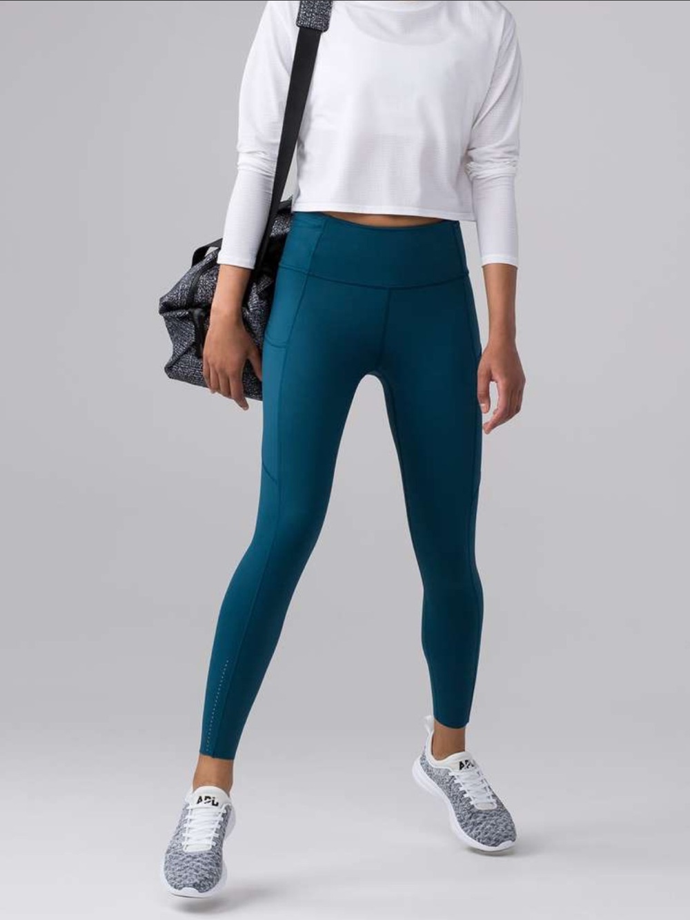 LULULEMON Fast & Free 7/8 Tight II *Nulux 25" Nile Blue sz 10